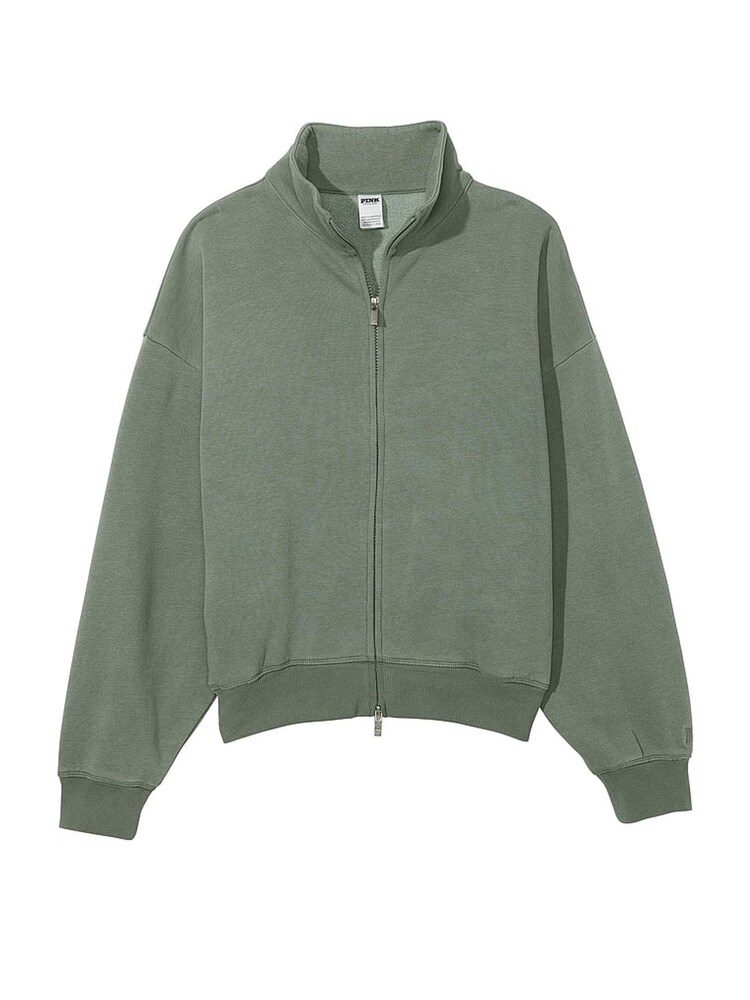 Victoria's Secret PINK Fresh Forest Green Fleece Jacket - Image 3 of 3