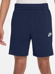 Nike Midnight Navy 100% Cotton Sportswear Club Shorts - Image 1 of 4