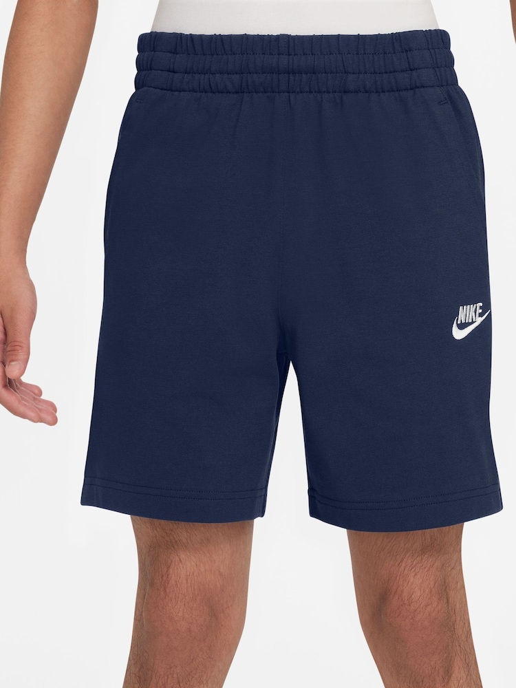 Nike Midnight Navy 100% Cotton Sportswear Club Shorts - Image 1 of 4 Nike Midnight Navy 100% Cotton Sportswear Club Shorts - Image 1 of 4