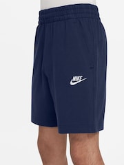 Nike Midnight Navy 100% Cotton Sportswear Club Shorts - Image 3 of 4