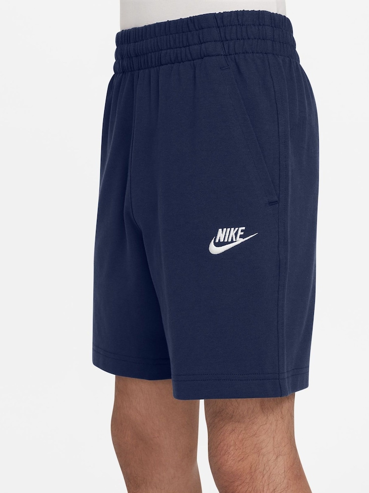 Nike Midnight Navy 100% Cotton Sportswear Club Shorts - Image 3 of 4