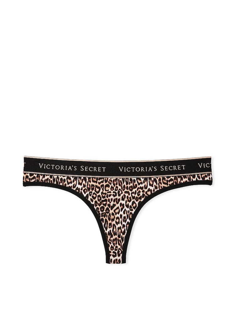 Victoria's Secret Leopard Brown Basic Instincts Thong Knickers - Image 3 of 3