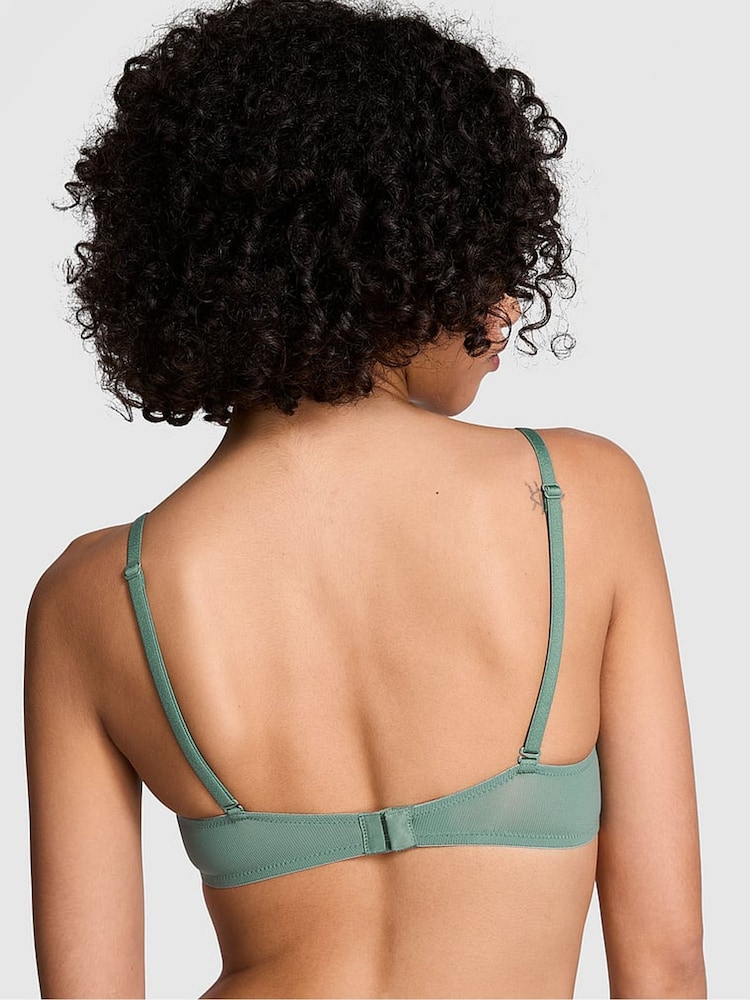 Victoria's Secret PINK Green Fresh Forest Rib Lightly Lined Demi Bra - Image 2 of 3 Victoria's Secret PINK Green Fresh Forest Rib Lightly Lined Demi Bra - Image 2 of 3