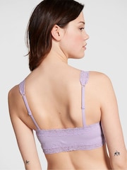 Victoria's Secret PINK Pastel Lilac Purple Lace Trim Rib Seamless Bralette - Image 2 of 3
