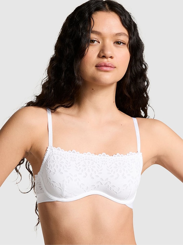 Victoria's Secret PINK White Lace Eyelet Bra - Image 1 of 3