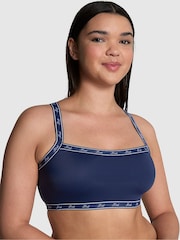 Victoria's Secret PINK Blue Midnight Navy Cotton Logo Bralette - Image 1 of 3