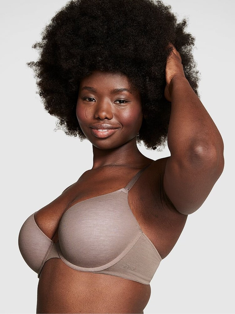 Victoria's Secret PINK Brown Iced Coffee Push Up Cotton Bra - Image 1 of 3