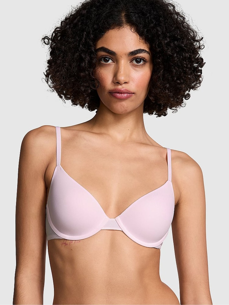 Victoria's Secret PINK Pink Tulip Rib Lightly Lined Demi Bra - Image 1 of 3 Victoria's Secret PINK Pink Tulip Rib Lightly Lined Demi Bra - Image 1 of 3