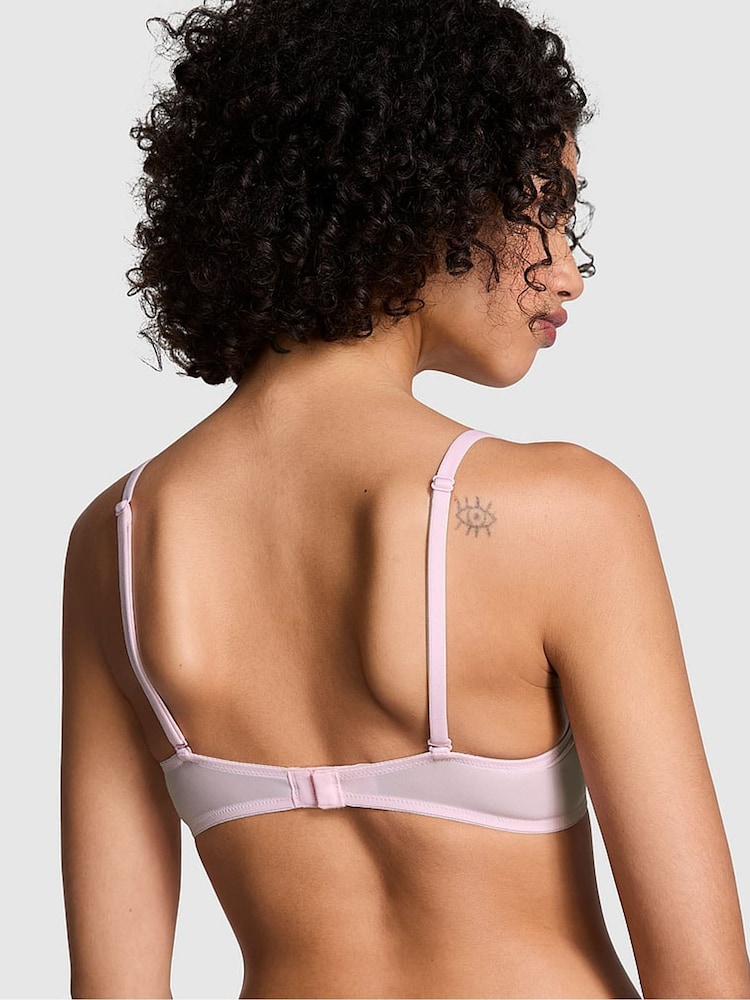 Victoria's Secret PINK Pink Tulip Rib Lightly Lined Demi Bra - Image 2 of 3 Victoria's Secret PINK Pink Tulip Rib Lightly Lined Demi Bra - Image 2 of 3