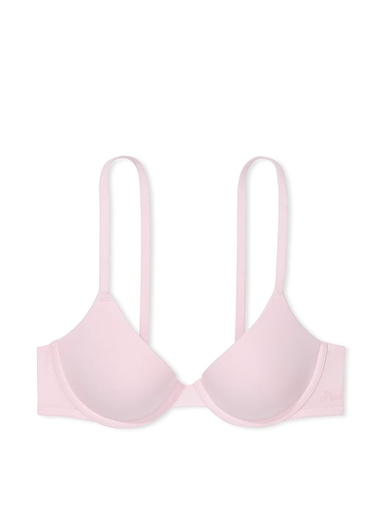 Victoria's Secret PINK Pink Tulip Rib Lightly Lined Demi Bra - Image 3 of 3 Victoria's Secret PINK Pink Tulip Rib Lightly Lined Demi Bra - Image 3 of 3