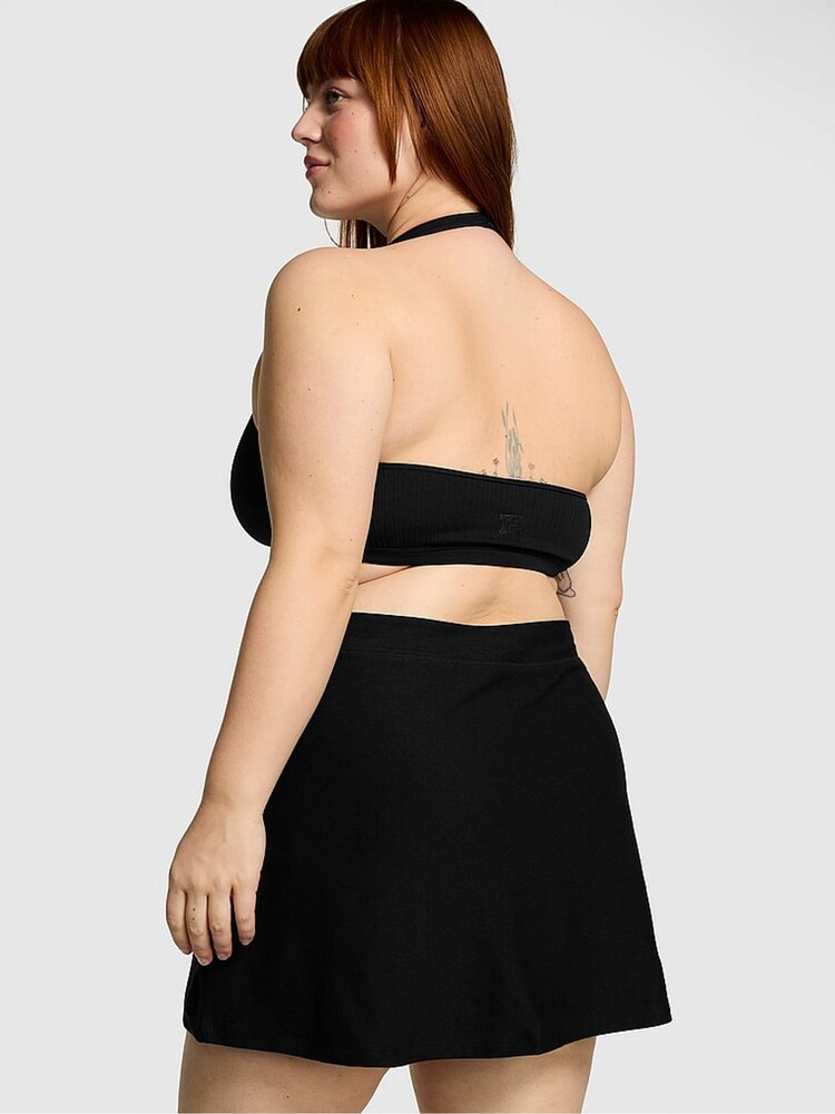 Victoria's Secret PINK Pure Black Piqué Wrap Skirt - Image 2 of 4
