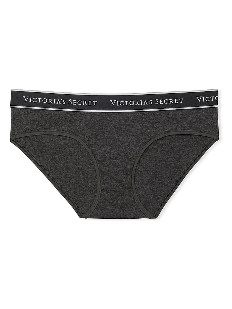 Victoria's Secret Charcoal Heather Grey Hipster Logo Knickers - Image 3 of 3