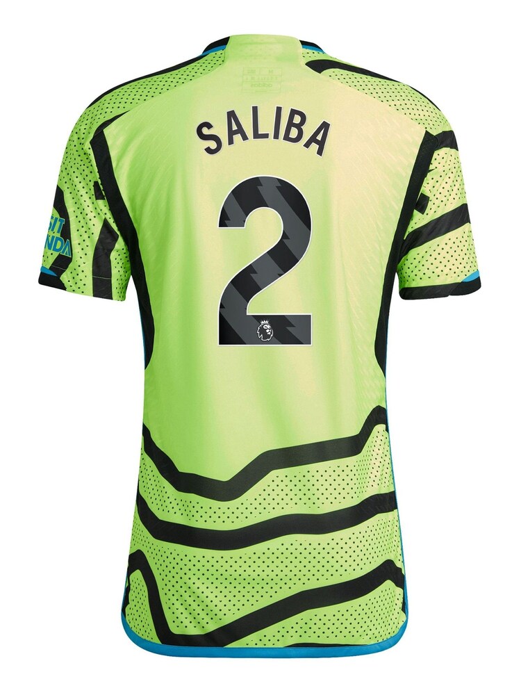 adidas Yellow Arsenal Away Authentic Shirt 2023-24 - Saliba 12 - Image 3 of 3