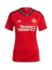adidas Red Manchester United EPL Home Shirt 2023-24 - Garnacho 17 Womens - Image 2 of 3