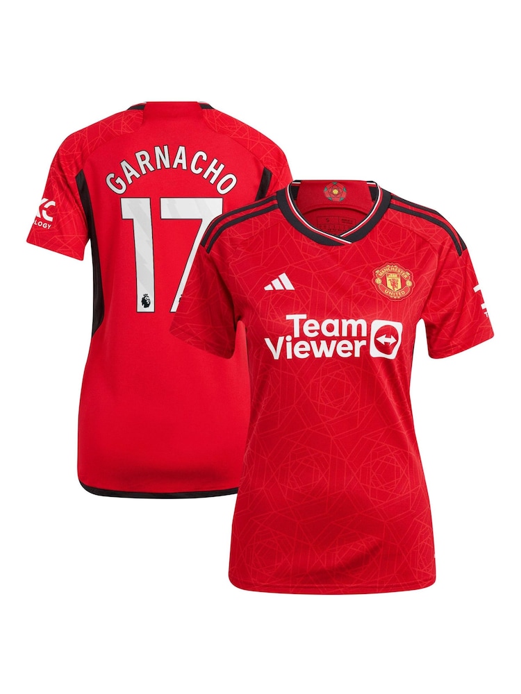 adidas Red Manchester United EPL Home Shirt 2023-24 - Garnacho 17 Womens - Image 5 of 5 adidas Red Manchester United EPL Home Shirt 2023-24 - Garnacho 17 Womens - Image 5 of 5