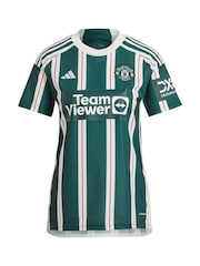 adidas Green Manchester United EPL Away Shirt 2023-24 - Garnacho 17 Womens - Image 2 of 3