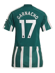 adidas Green Manchester United EPL Away Shirt 2023-24 - Garnacho 17 Womens - Image 3 of 3
