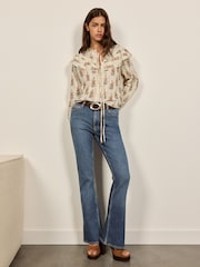 BHOEM Mid Blue Bootcut Side-Slit Stretch Jeans - Image 3 of 5