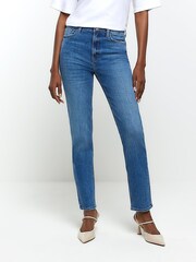 River Island Blue Slim Fit High Rise Jeans - Image 2 of 8