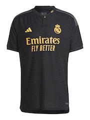 adidas Black Real Madrid Third Authentic Shirt 2023-24 - Bellingham 5 - Image 2 of 3