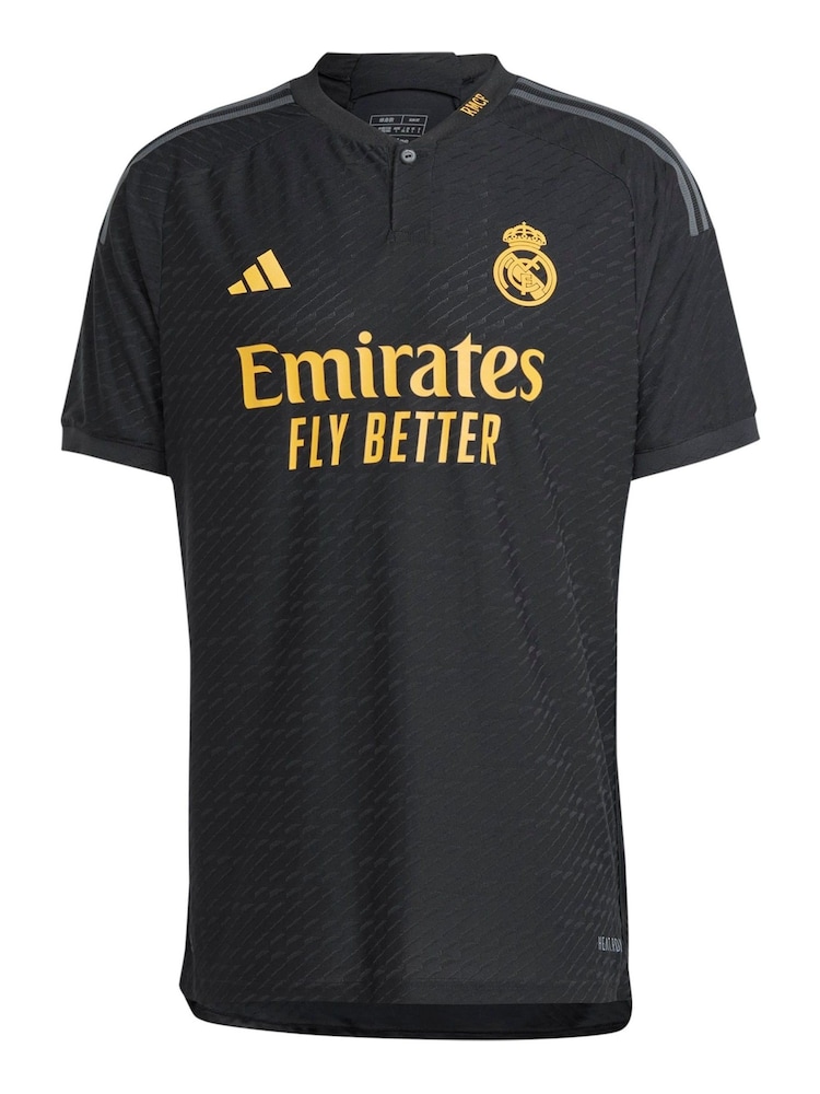 adidas Black Real Madrid Third Authentic Shirt 2023-24 - Bellingham 5 - Image 2 of 3
