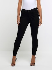 River Island Black Petite Mid Rise Bum Sculpt Skinny Jeans - Image 1 of 7