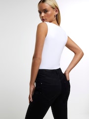 River Island Black Petite Mid Rise Bum Sculpt Skinny Jeans - Image 4 of 7