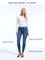 River Island Black Petite Mid Rise Bum Sculpt Skinny Jeans - Image 7 of 7