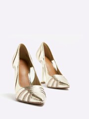 River Island Gold Cut Out Heeled Court Shoes - Image 5 of 5