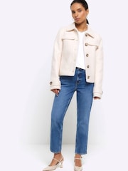 River Island Blue Petite Slim Fit High Rise Jeans - Image 3 of 5