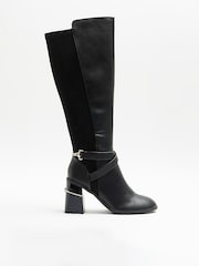River Island Black Wide Fit High Leg Boots - Image 2 of 6