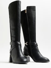 River Island Black Wide Fit High Leg Boots - Image 4 of 6