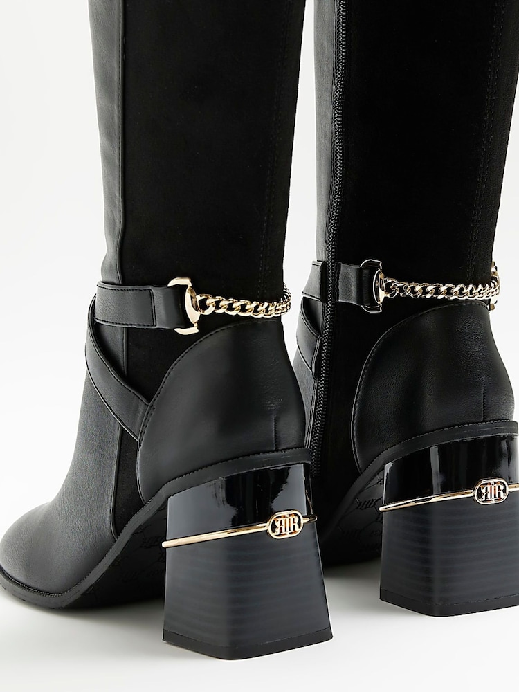 River Island Black Wide Fit High Leg Boots - Image 6 of 6