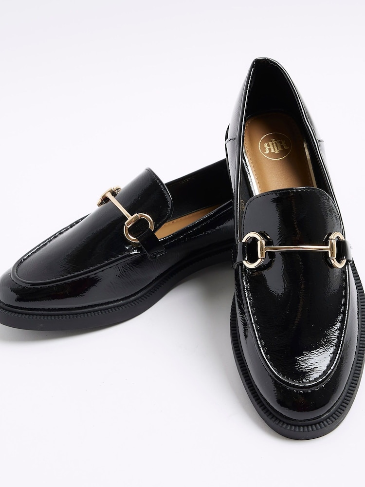 Buy River Island Black Flat Snaffle Loafers from Next Luxembourg