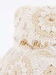 River Island Cream Crochet Bucket Hat - Image 2 of 4