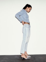 Синие прямые джинсы узкого кроя с завышенной талией River Island - Image 2 of 5