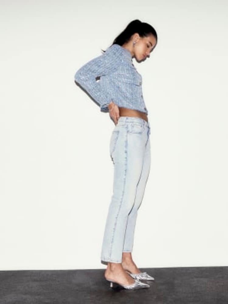 Синие прямые джинсы узкого кроя с завышенной талией River Island - Image 2 of 5