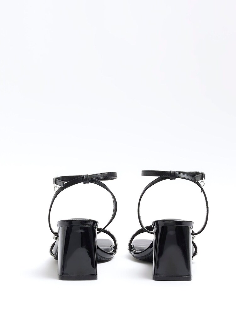 River Island Black Wide Fit Embellished Black  Heeled Sandals - Image 4 of 4