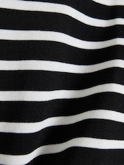 River Island Black Stripe Cropped 100% Cotton Sweatshirt - Image 6 of 6