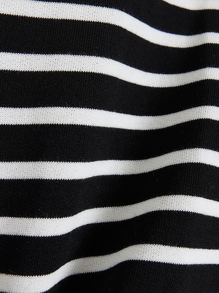 River Island Black Stripe Cropped 100% Cotton Sweatshirt - Image 6 of 6