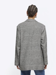 River Island Grey Check Flannel Blazer - Image 2 of 5