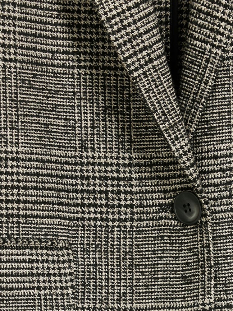River Island Grey Check Flannel Blazer - Image 5 of 5 River Island Grey Check Flannel Blazer - Image 5 of 5