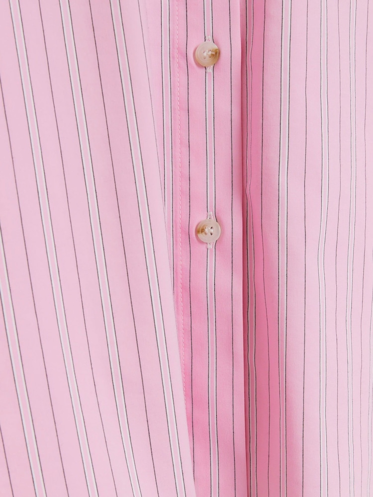 Różowy - River Island Oversized Fit Stripe Shirt - Image 4 of 4