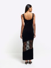 River Island Black Velvet Lace Dress - Image 2 of 6