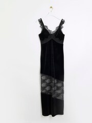 River Island Black Velvet Lace Dress - Image 5 of 6