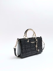 River Island Black Patent Tote Bag - Image 2 of 6