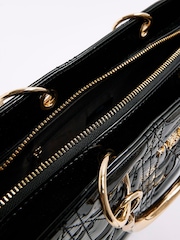 River Island Black Patent Tote Bag - Image 5 of 6