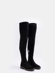 River Island Black Suedette Over The Knee Boots - Image 3 of 5