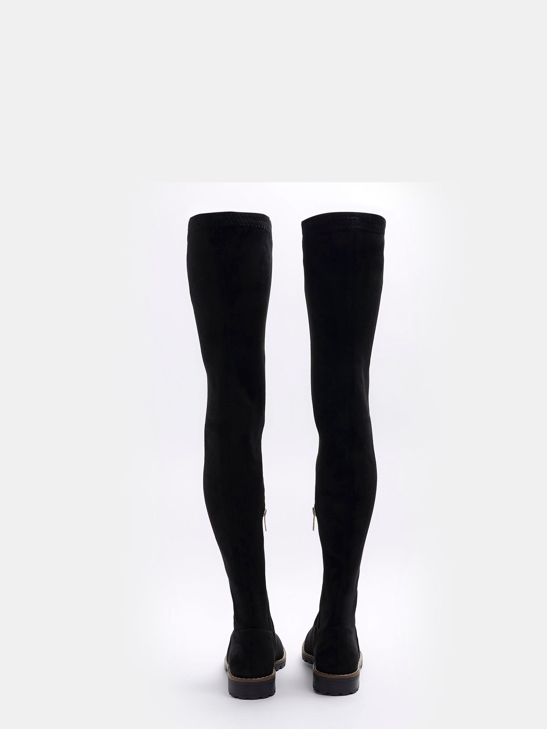 Buy River Island Black Suedette Over The Knee Boots from Next Germany