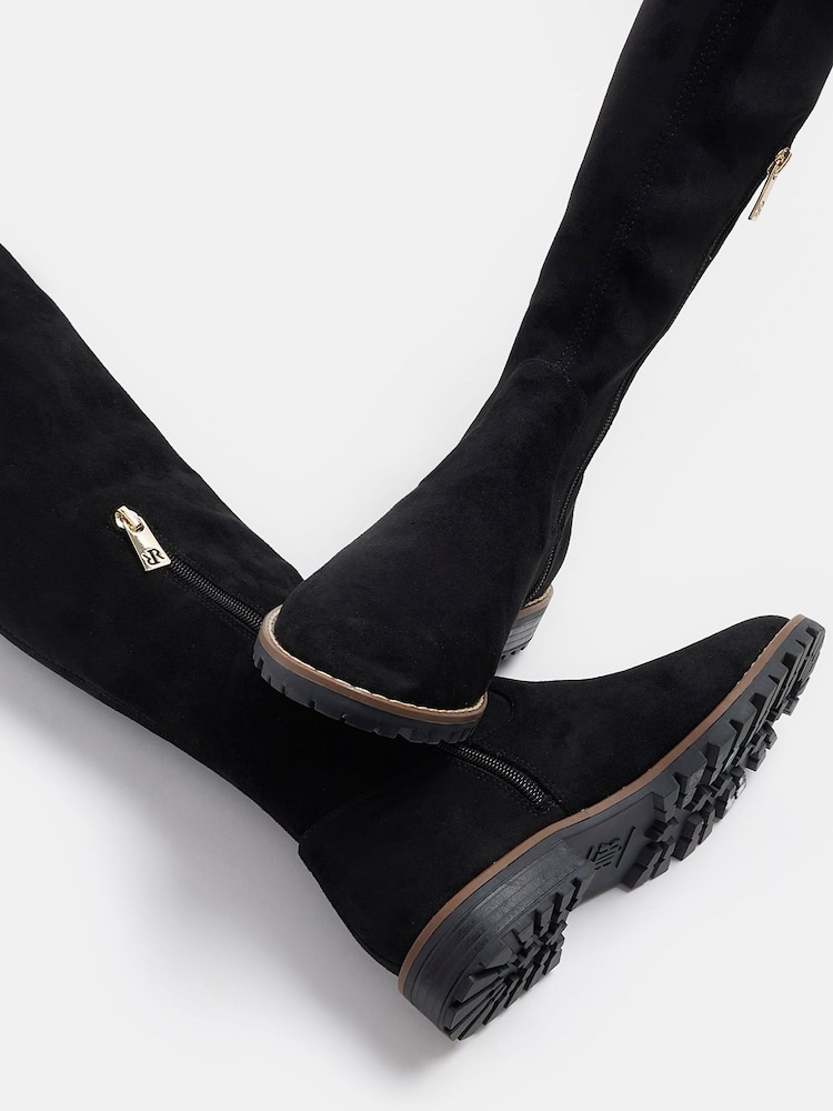 River Island Black Suedette Over The Knee Boots - Image 5 of 5